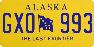 AK license plate GXO993