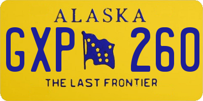 AK license plate GXP260