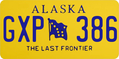 AK license plate GXP386