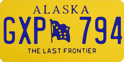 AK license plate GXP794