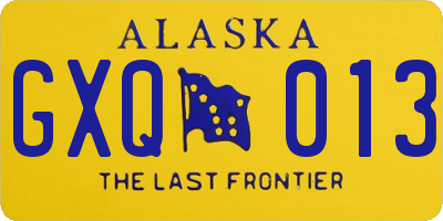 AK license plate GXQ013