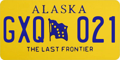AK license plate GXQ021