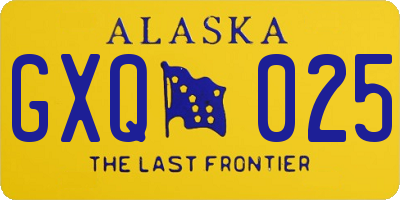 AK license plate GXQ025
