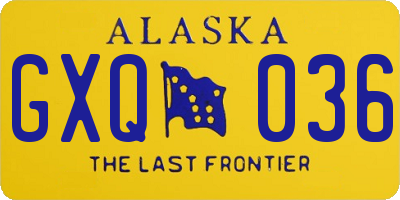 AK license plate GXQ036