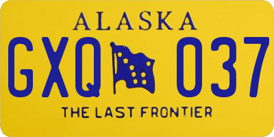 AK license plate GXQ037