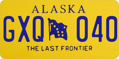 AK license plate GXQ040