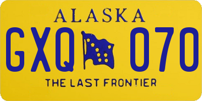 AK license plate GXQ070