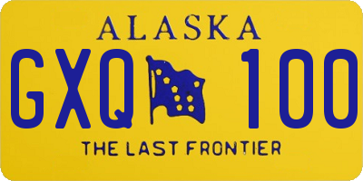AK license plate GXQ100