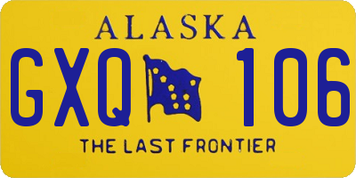 AK license plate GXQ106