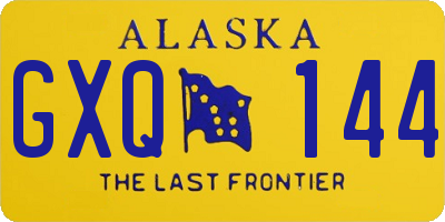 AK license plate GXQ144