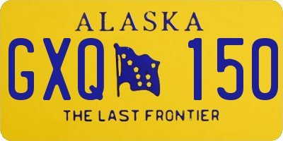 AK license plate GXQ150