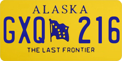 AK license plate GXQ216