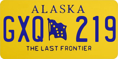 AK license plate GXQ219