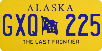 AK license plate GXQ225