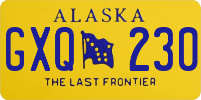 AK license plate GXQ230