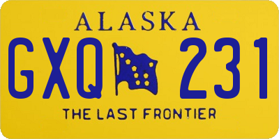 AK license plate GXQ231