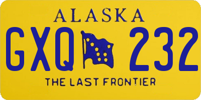 AK license plate GXQ232