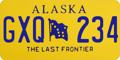 AK license plate GXQ234