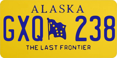 AK license plate GXQ238