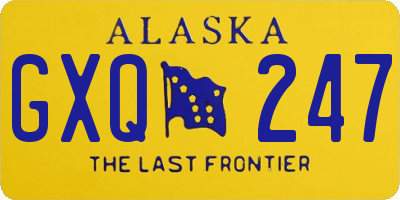 AK license plate GXQ247