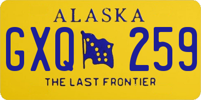 AK license plate GXQ259