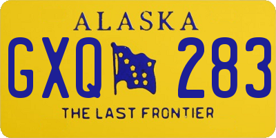 AK license plate GXQ283