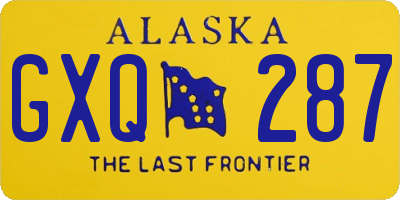 AK license plate GXQ287