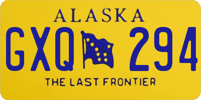 AK license plate GXQ294