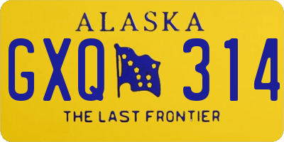 AK license plate GXQ314