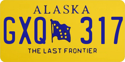 AK license plate GXQ317