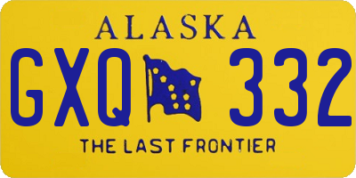 AK license plate GXQ332