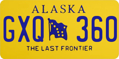 AK license plate GXQ360