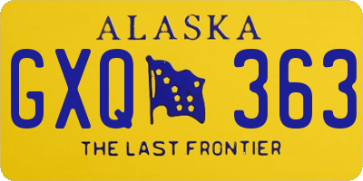 AK license plate GXQ363