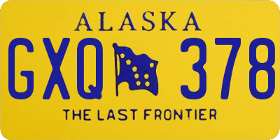 AK license plate GXQ378