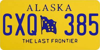 AK license plate GXQ385