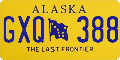 AK license plate GXQ388