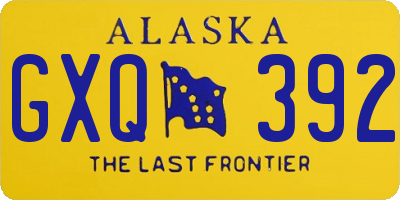 AK license plate GXQ392