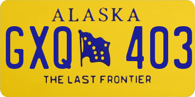 AK license plate GXQ403
