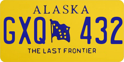 AK license plate GXQ432