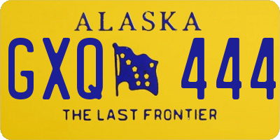 AK license plate GXQ444
