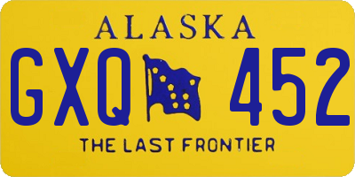 AK license plate GXQ452