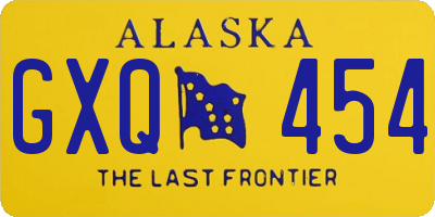 AK license plate GXQ454