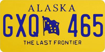 AK license plate GXQ465