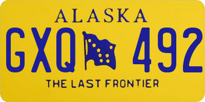 AK license plate GXQ492