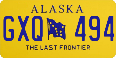 AK license plate GXQ494