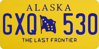 AK license plate GXQ530