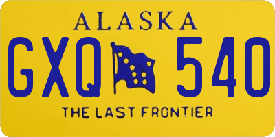 AK license plate GXQ540