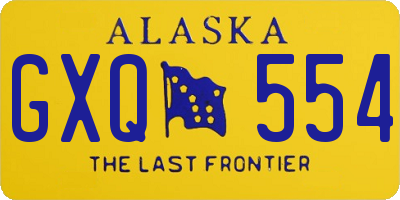 AK license plate GXQ554