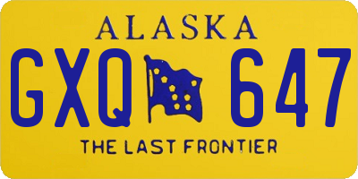 AK license plate GXQ647