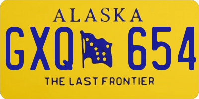 AK license plate GXQ654